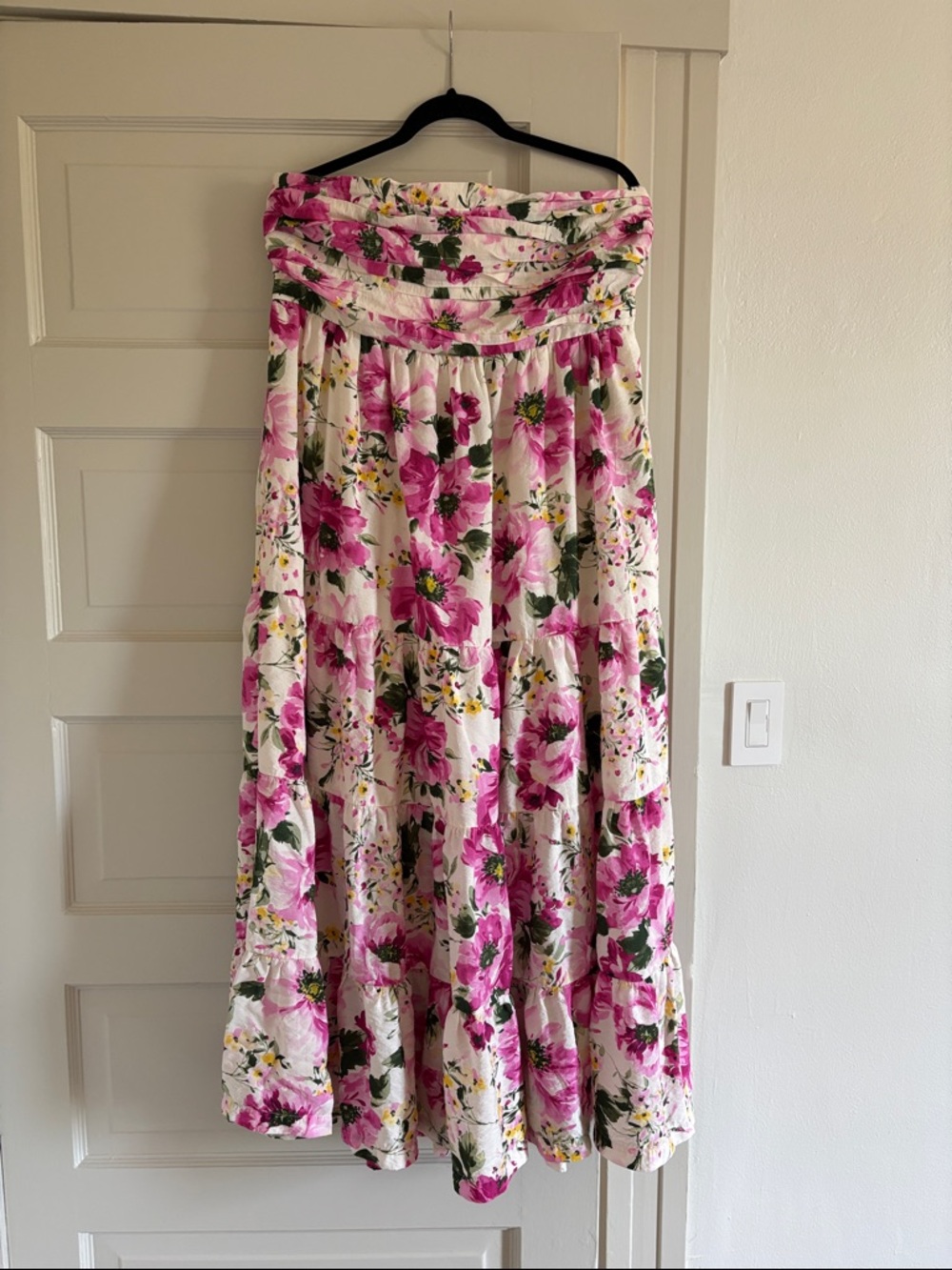 Abercrombie & fitch Emerson Floral Pink Tiered Maxi dress - size xl